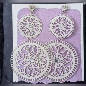 Circle Filigree Laser Cut Dangle Earrings